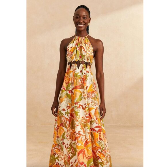 Farm Rio Leopard Forest Sand Maxi Dress - Picture 2 of 15